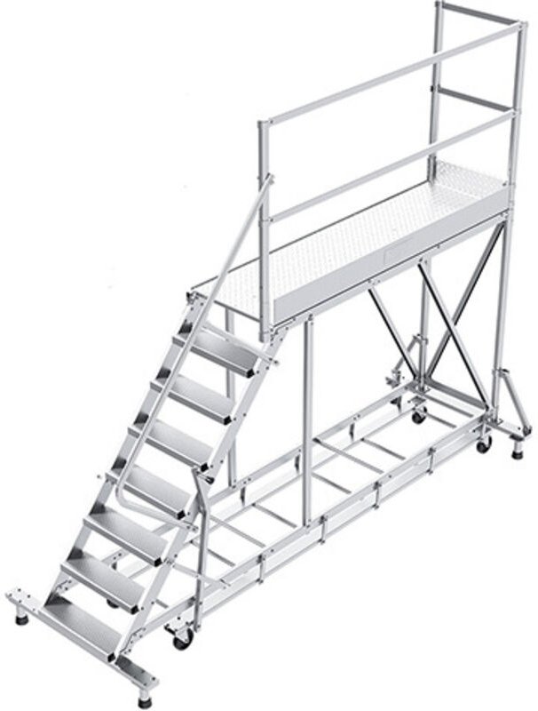 Mobile Plattform mit Geländer rechts und hinten - Maximale Arbeitshöhe 3.40m - PTF207D-KRE