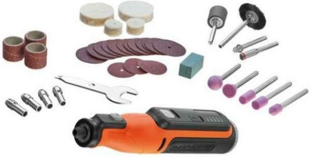 Black+decker 7,2 v rotierendes Multitool mit integriertem Akku, 53 Zubehörteilen und Tragetasche, ideal zum Bohren, Schl...