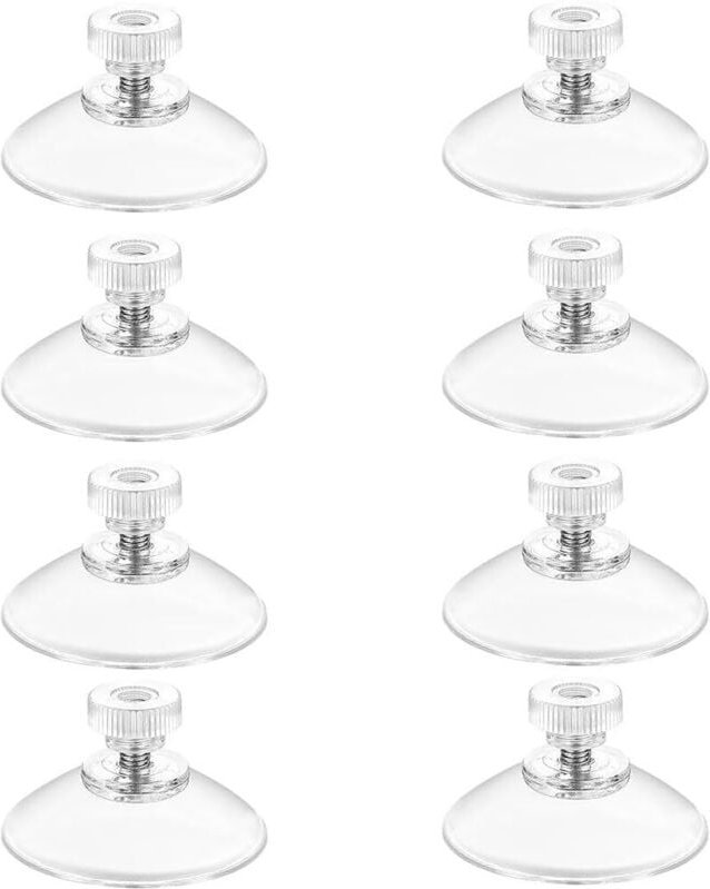 Schraubsaugnäpfe, 8 Stück, 41 mm Saugnäpfe mit Gewinde, extra starke PVC-Kunststoff-Saugnäpfe zur Vorhangaufhängung mit ...