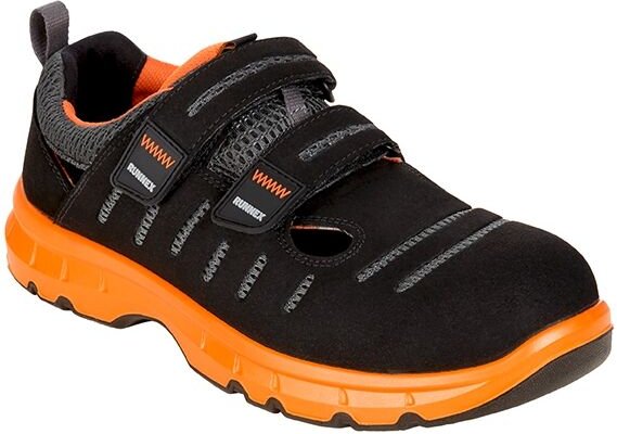 RUNNEX® 5176 Gr. 40 RUNNEX® S1P-ESD-Sicherheitsklettsandalen FlexStar schwarz/or