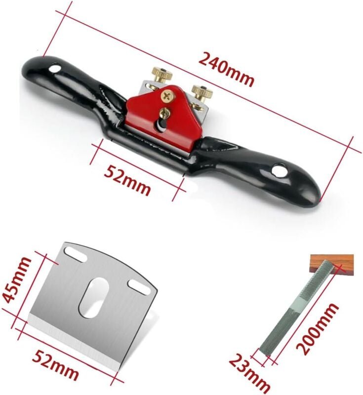 Jalleria - 2-teiliger professioneller manueller Holzhobel, verstellbares Holzbearbeitungswerkzeug, mit 1 Ersatzklinge, g...