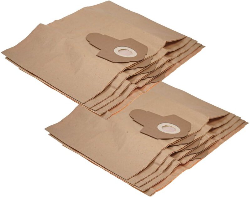 vhbw 10x Staubbeutel kompatibel mit Rotho ROTHO Wash & Clean 20l Staubsauger - 31,5cm x 19cm braun