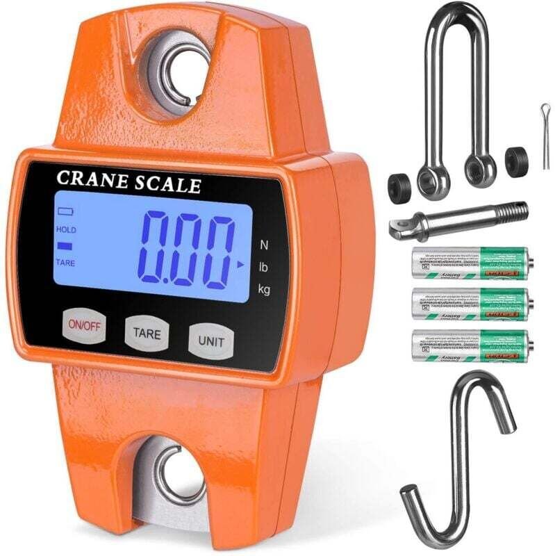 Balance numérique suspendue de 660 lb avec boîtier en aluminium moulé mini balance portable de 300 kg avec crochet, adap...