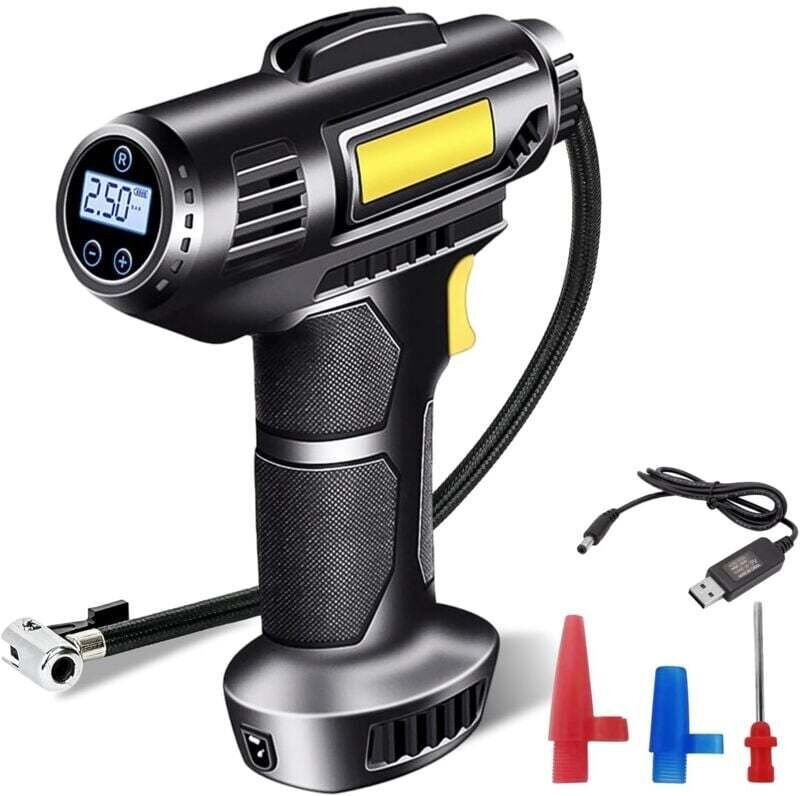 Vtizikl Gonfleur Pneus Voiture,4000mAh 7.4V Compresseur à Air Portatif Gonfleur Pneus Voiture sans Fil, Rechargeable 150...