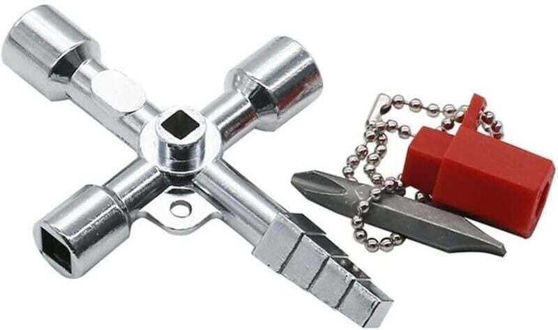 Multifunktionaler Universalschlüssel für Schaltschränke, Züge, Aufzüge – Dreieck und Vierkant – Handwerkzeug