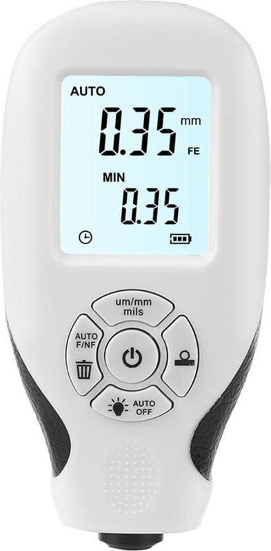 Digitales Schichtdickenmessgerät 0,01 mm (1 mil) mit hintergrundbeleuchtetem LCD-Display und Kalibrierfunktion für die A...