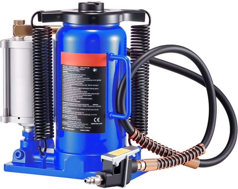 Mophorn Lufthydraulischer Flaschenheber mit 20 t Tragkraft, 260–495 mm Hubbereich, pneumatischer und manueller Wagenhebe...