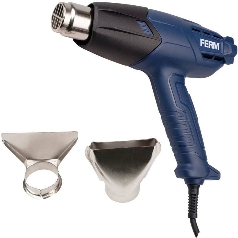 FERM Heißluftgebläse 2000W – 400–600 °C – Farbentferner – inkl. 2 Aufsätze