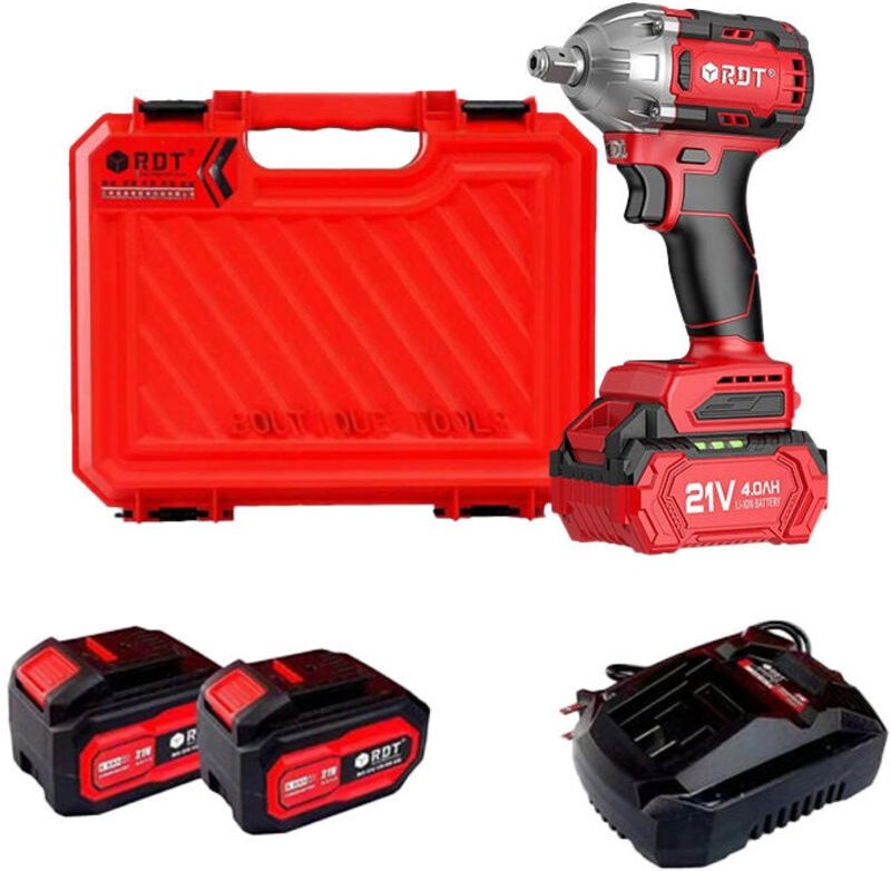 Akku-Schlagschrauber mit Bürstenlosmotor, zwei Akkus, 300 Nm Drehmoment, 21 V, für Auto und Haushalt