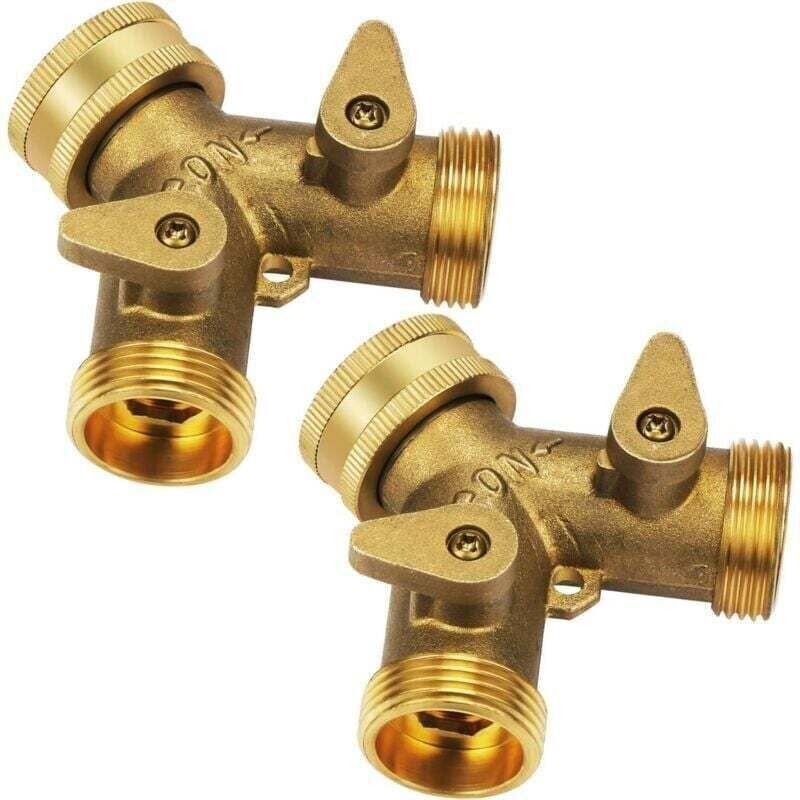 2-Wege-Y-Verteiler mit zwei Wasserzulaufschläuchen für Waschmaschine, 3/4 Zoll, zum Anschluss von 2 Geräten