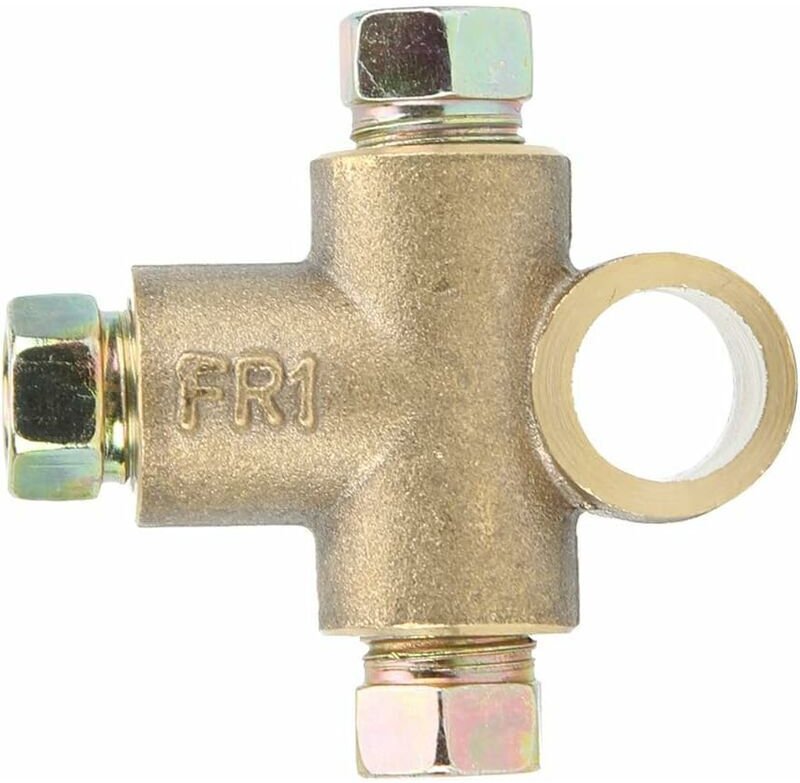Vtizikl Connecteur de tuyau en T de ligne de frein en forme de T adaptateur 3 voies avec 3 écrous mâles Union courte M10...