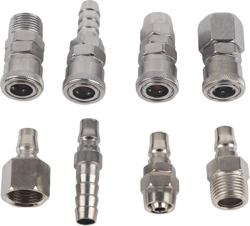 Fafeicy 8-teiliges Set pneumatischer Kompressor-Schlauchverbinder, Schnellverbinder für Werkzeuge (1/2"-Außengewinde), g...