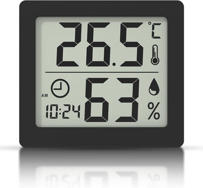 Digitales Thermometer/Hygrometer mit großem 3,1-Zoll-LCD-Bildschirm, Anzeige von Raumtemperatur und Luftfeuchtigkeit mit...