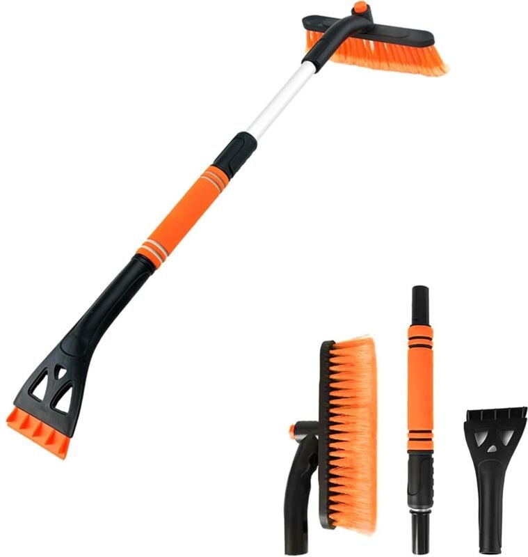 Eiskratzer und Schneebürste für Autos (2 in 1), einfach zu montieren, Winter-Windschutzscheibenenteiser, abnehmbare Eis-...