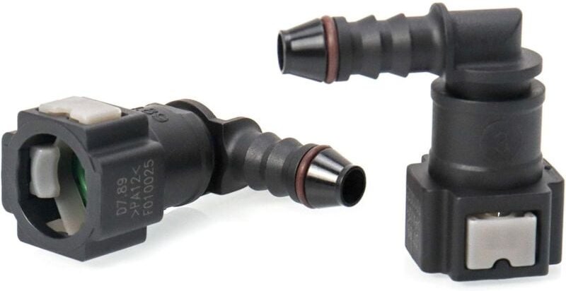 Ersandy - 2 Stück Auto-Kraftstoffschlauch-Anschluss, Benzinschlauch-Anschluss, 90-Grad-Schnellverbinder, Kunststoff-7,89...