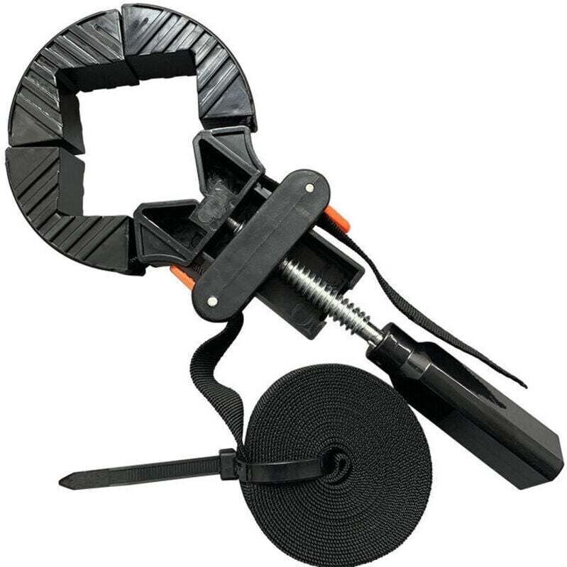 Holzbearbeitungswerkzeug mit Winkelklemme und verstellbarer 4-Backen-Rahmenstütze zum Binden,