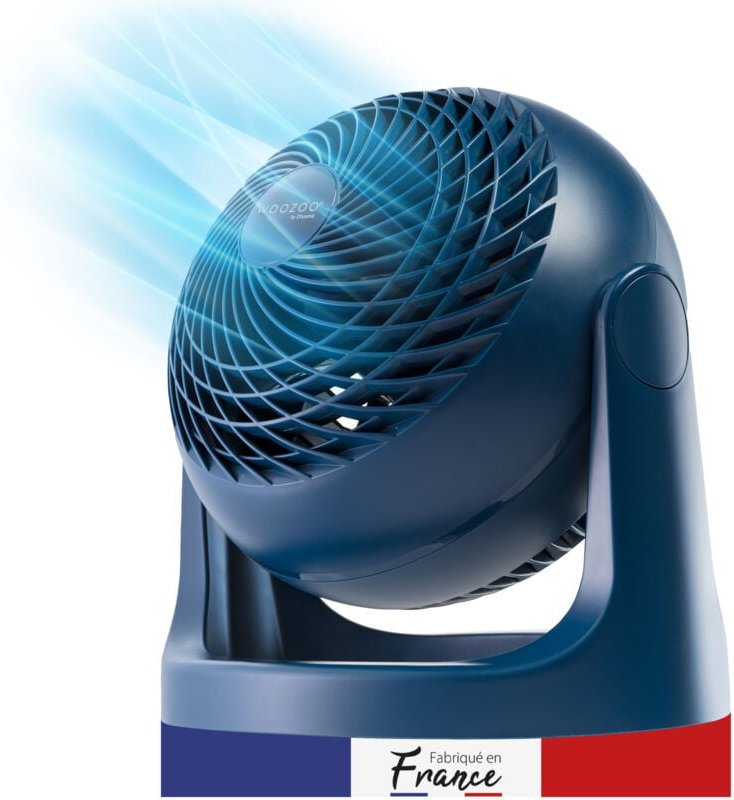 Woozoo, 23m², Ventilator, Blau, 3 Geschwindigkeiten, leise, Table Fan, Tischventilator, Lüfter, Bodenventilator, tragbar...