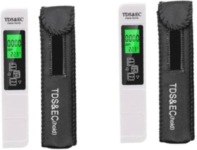 Packung mit 2 TDS-Testern, 4-in-1-Digital-Wasserqualitätstester, tragbarer LCD-Tester mit EC- und Temperaturfunktion für...