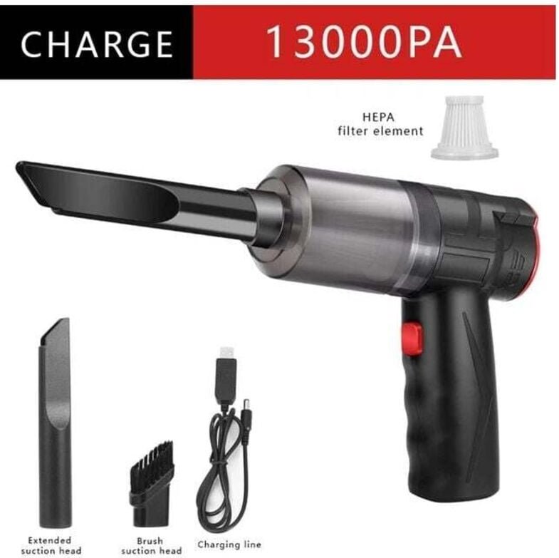 Aspirateur de Voiture sans Fil 2 en 1 Aspirateur à main Aspiration puissante à main humide et sec 13000PA set