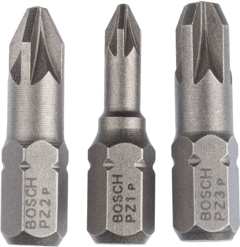Bosch - Schrauberbit-Set Extra-Hart (pz), 3tlg. PZ1, PZ2, PZ3, 25 mm -2607001753