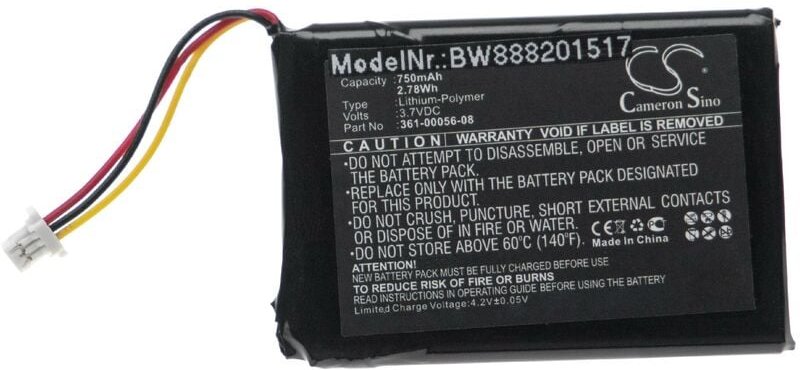 Vhbw - Akku kompatibel mit Garmin Drive 50 lm, 51LMT, 51LMT-S gps Navigation Navi (750mAh, 4,2V, Li-Ion)