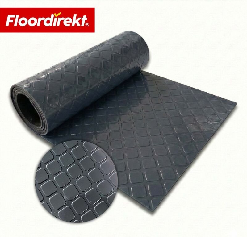 PVC-Bodenbelag Check Quadra Quadrat-Optik Dunkelgrau 110 Breitex 400 cm