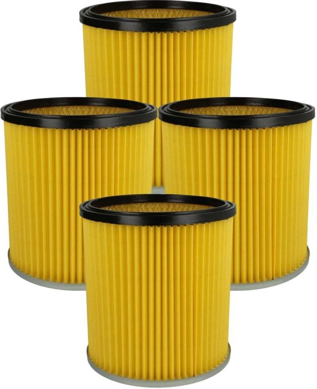 vhbw 4x Faltenfilter Ersatz für Kärcher 6.414-354.0, 6.414-335.0 für Staubsauger - Patronenfilter Gelb Abwaschbar