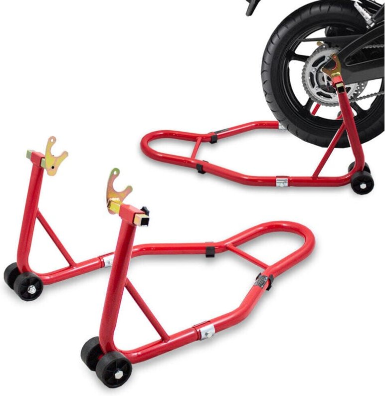 Bituxx - Motorradständer hinten Motorrad Montageständer Hinterrad Transportständer Rot für viele gängige Motorräder …