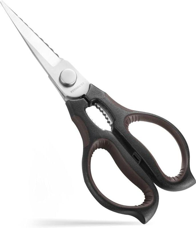 Küchenschere, Allzweck-Küchenschere, robuste Geflügelschere für Hühnerfleisch und Kochen, Schwarz-Braun-Stil-Mix