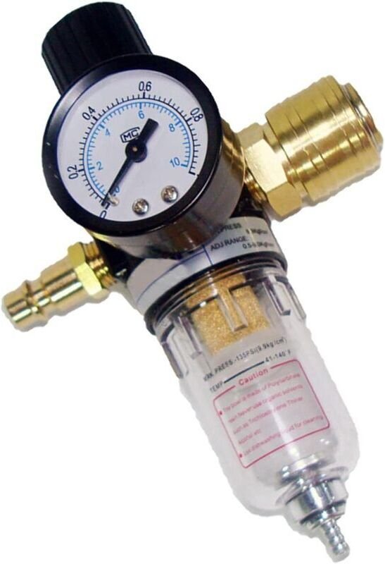 Druckminderer, Druckluft-Wartungseinheit, 1/4"-Druckregler mit Wasserabscheider und deutschen Schnellkupplungen für Komp...