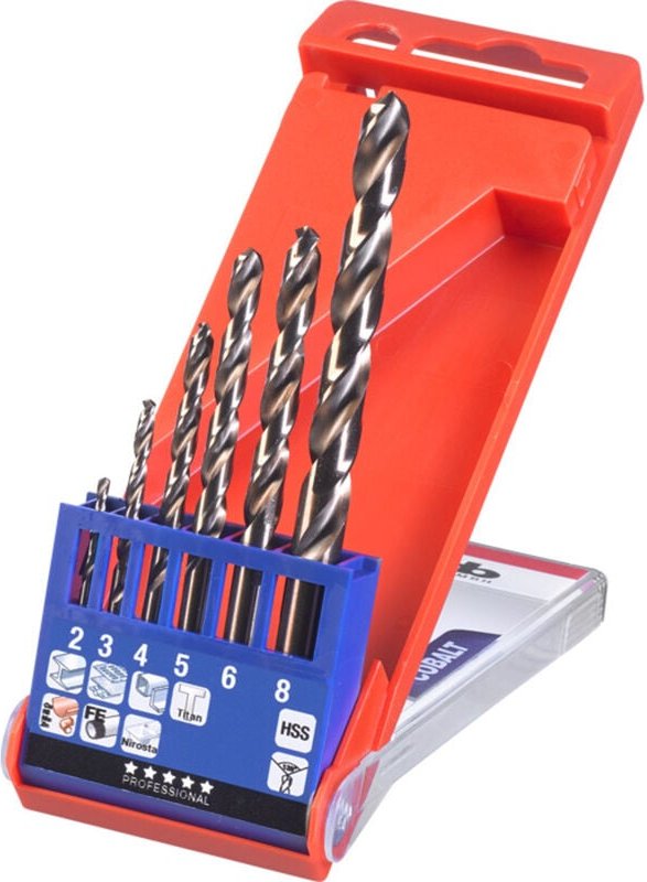428040 HSS-Co Metall-Spiralbohrer-Set 6teilig 2 mm, 3 mm, 4 mm, 5 mm, 6 mm, 8 mm M35 din 338 Zy - KWB
