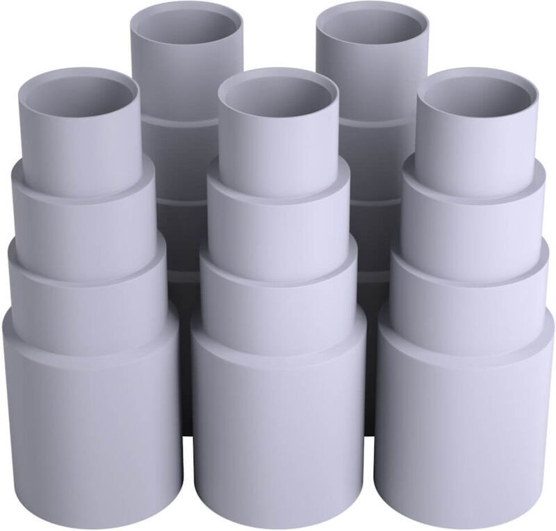 BAUHELD Staubsaugeradapter Hellgrau 5 Stück