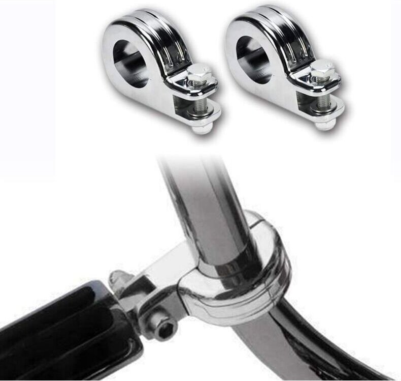 Montagekit für 1,25"- und 1,25"-Motorschutzbügel, kompatibel mit Harley Electra, Road King und Street Glide (Chrom).