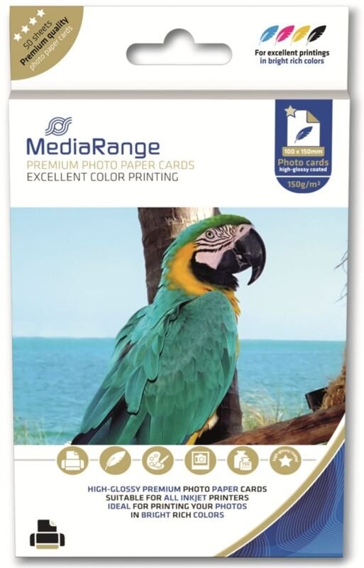 Fotopapier, 100x150 mm, 150 g/m², hochglanz, 50 Blatt - Mediarange