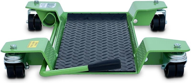 Baumarktplus - Rangierhilfe für Motorrad mit Ständer grün 54x19 cm Last bis 250kg Rollwagen Rangierplatte