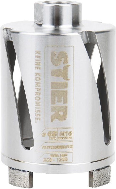 Premium Diamant Dosensenker Mauerwerk Bohrkrone, Durchmesser: 68 mm, Bohrkopftiefe: 70 mm, M16, Seitenschlitze für Staub...