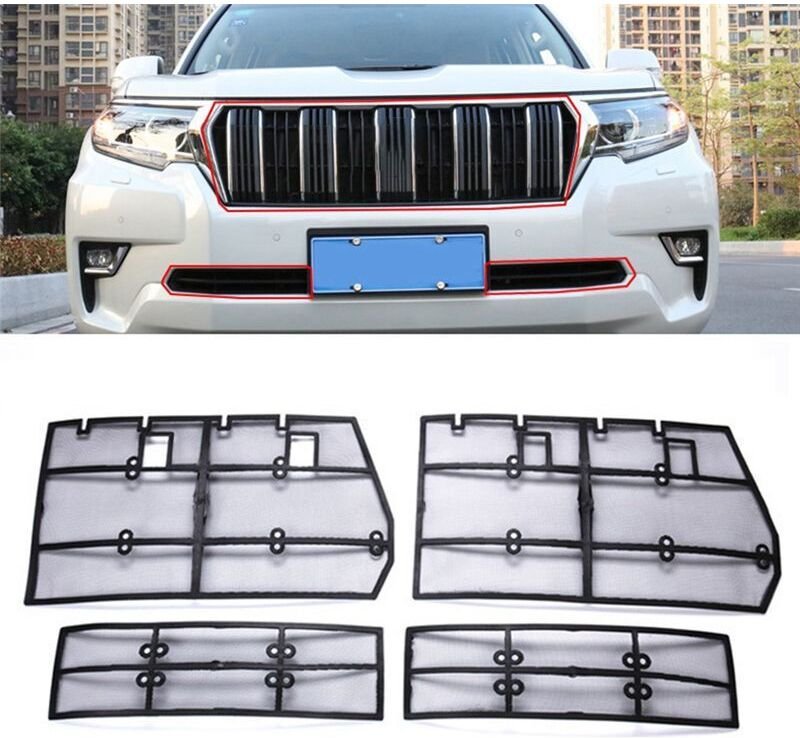 4-Teiliges Gitter-Insektenschutzgitter, Vorderes KüHlergrillnetz für Land Prado 2018 2019 150, ZubehöR