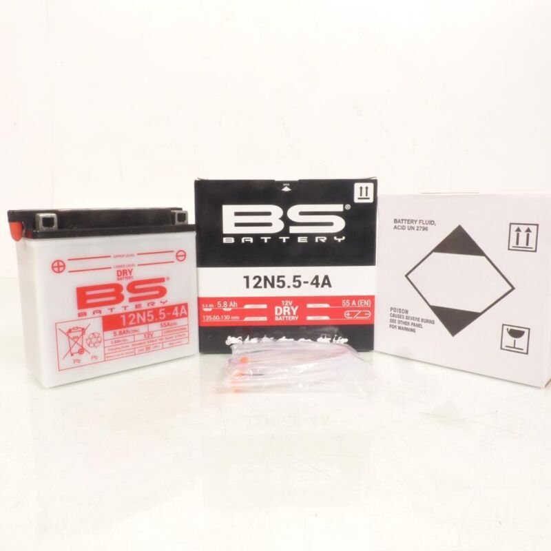 batterie bs batterie pour auto 12n5.5-4a / 12v 5.8ah neuf