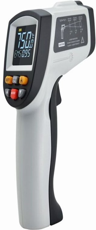 Laserthermometer, Infrarot-Laser-Temperaturmessgerät, -50 °C bis 750 °C, berührungsloses, einstellbares Emissionsgrad-Th...