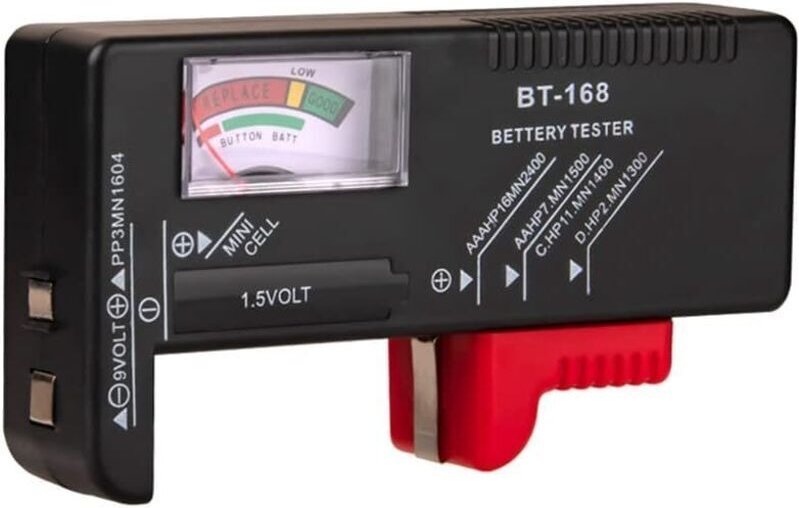 BT-168 Universeller Batterietester für AA/AAA/C/D/9V/1,5V-Knopfzellen mit Farbcodierung und Spannungsanzeige BT168
