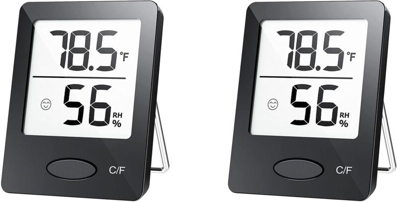 2X Hygrometer-Thermometer für Den Innenbereich, Raumthermometer mit Großem LCD-Display, Feuchtigkeitsmonitor für Das Hom...