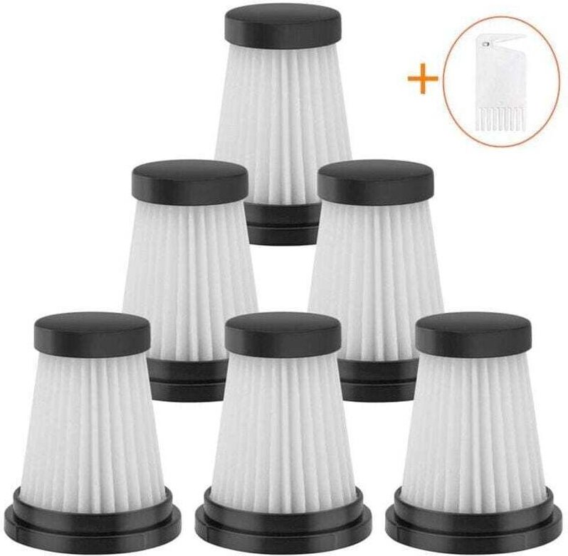 6er-Pack Ersatz-HEPA-Filter für Akku-Staubsauger, passend für Moosoo K12, K12 Pro, K13, Genius Invictus One 1.0, X7/2.0 ...