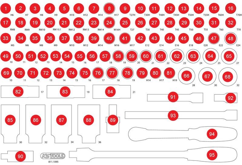 Leere Schaumstoffeinlage zu 811.1095 ( 811.1095-97 ) - Ks Tools