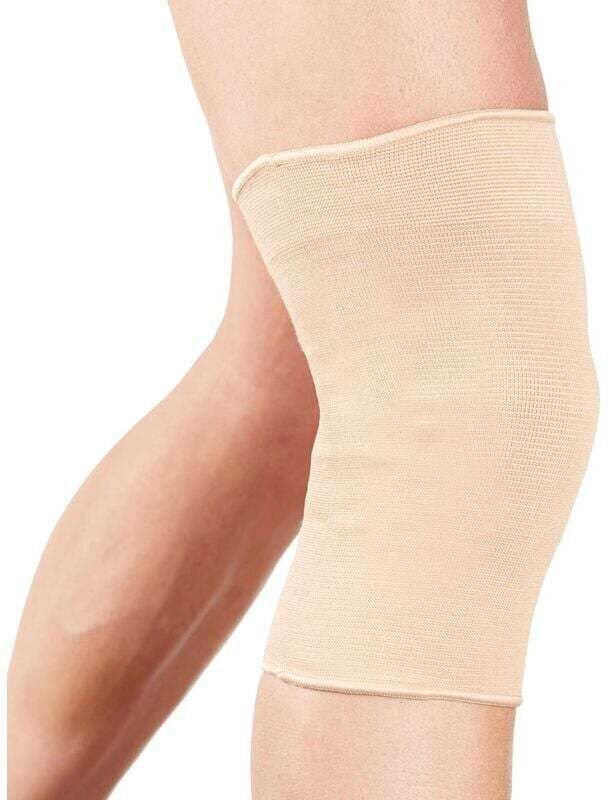 Zweiteilige Kniebandage zur Linderung von Knieschmerzen, Bänderzerrungen oder Sportverletzungen, Größe M, beige