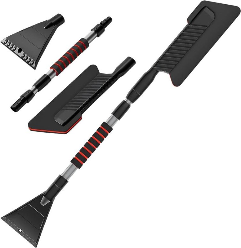 Eiskratzer für Autos mit abnehmbarem Bürstenkopf, 103 cm lang, teleskopierbar, mit Schaberklinge, robust und langlebig, ...