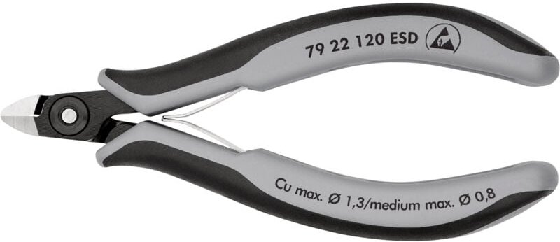 79 22 120 esd Präzisions-Elektronik-Seitenschneider esd mit Mehrkomponenten-Hüllen brüniert 120 mm