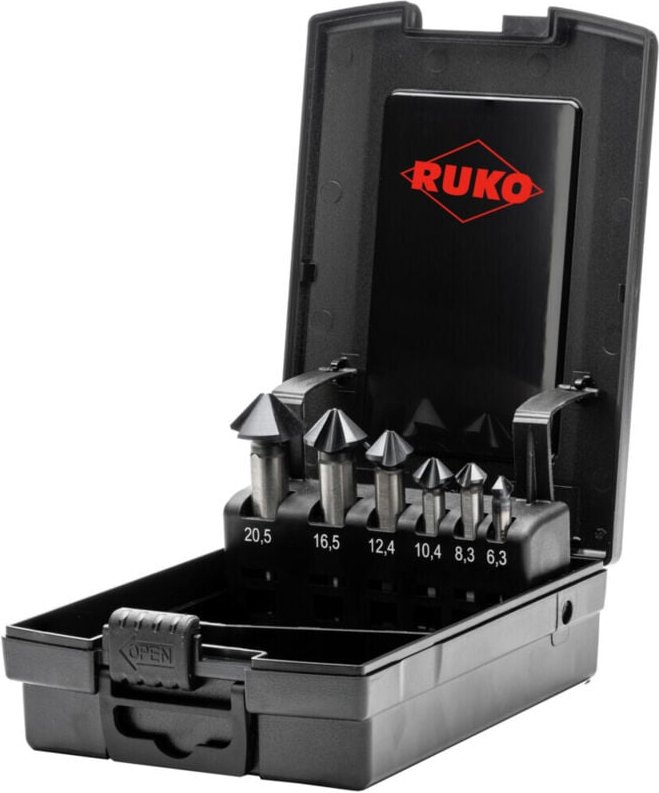 102790EPRO Kegelsenker-Set 6teilig 6.3 mm, 8.3 mm, 10.4 mm, 12.4 mm, 16.5 mm, 20.5 mm hss 1 - Ruko
