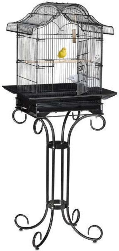Black bird cage with stand