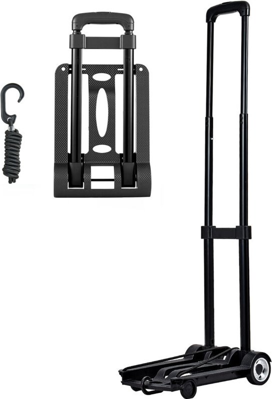 Mophorn Klappbare Sackkarre mit 50 kg Tragfähigkeit, Transportwagen mit 2 Rädern und elastischem Seil, vielseitiger Roll...