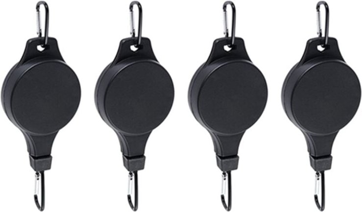 Pflanzen-Rolle, einziehbarer Aufhänger, höhenverstellbares Rad zum Aufhängen von Pflanzen im Innenbereich (4 Stück) Schw...